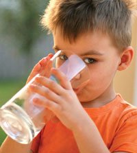 Child drinking water