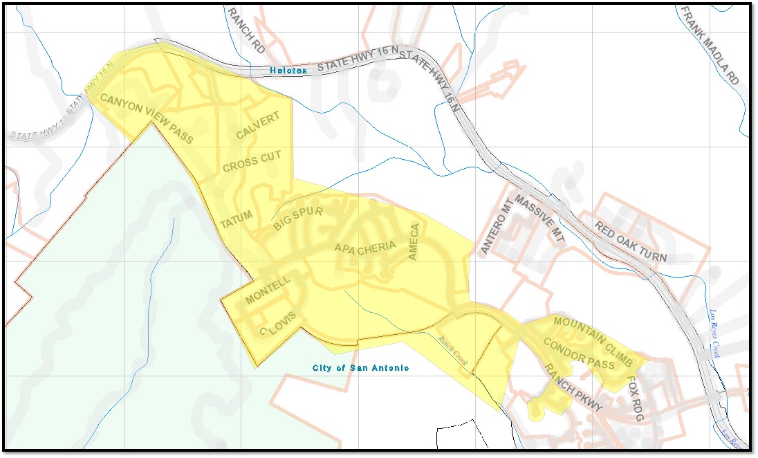Affected Lago Vista Area Map