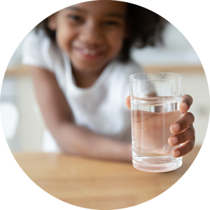 girl with glass of water